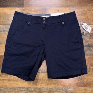 Nautica Shorts Womens 0 Navy Blue 7 Inch Inseam Stretch New